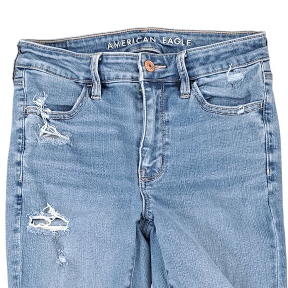 American Eagle Next Level Stretch High Rise Distressed  Jegging Size 4 - Picture 2 of 10